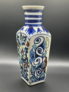 Delfter Porzellan Vintage quadratische Vase handbemalt Holland 9,5" - Bild 1 von 21