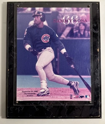 Placa fotográfica 66th HR Sammy Sosa 98’ Chicago Cubs MLB placa colgante de pared 10x13 Foto 1 de 4
