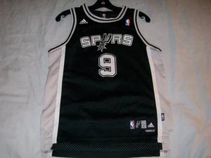 Tony Parker 9 Spurs San Antonio NBA Black adidas Jersey Boys Large 14-16 sewn - Picture 1 of 2