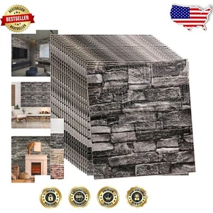 20-Pack Waterproof 3D Brick Wallpaper Peel and Stick Wall Panels - Modern Design - Picture 1 of 10