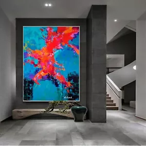 Venta Pintura abstracta color caribeño HECHA A MANO 60"H X 48 costaba $3,495 ahora $1,795 - Imagen 1 de 18