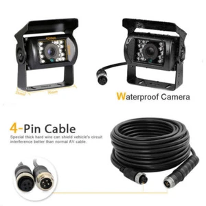 CÁMARA DE MARCHA ATRÁS COCHE AHD color visión nocturna IR 4PIN CAMIÓN + 10M cable 12V-24V - Imagen 1 de 11