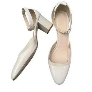 J. Crew Nude Leather Elliot Block Heels 11 - Picture 1 of 11