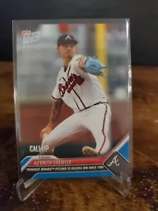 2023 MLB Topps Now AJ Smith-Shawver Call-Up BLUE PARALLEL 32/49 SSP Braves #444 - Picture 1 of 2