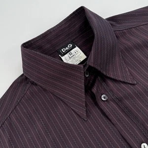 D&G Dolce&Gabbana Shirt XL 40/54 Purple Stripe Regular Fit Vintage MADE IN ITALY - Picture 1 of 10