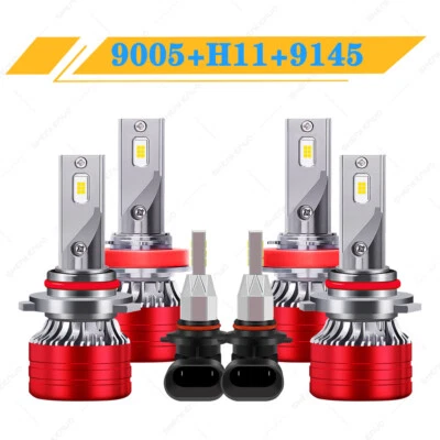 For Acura MDX 2004 to 2006 Combo LED Headlight Hi/Lo+Fog Light Bulb Kit 6000K 6X - Image 1 of 4