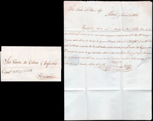 Cuba Esp. - Prefilatelia - Matanzas PE 3N - Carta circulada - Imagen 1 de 1