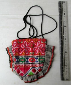Bolso de mano vintage hecho a mano de seda y algodón tribu Hmong Hill - Imagen 1 de 2