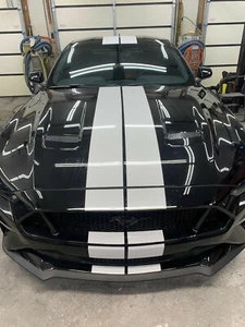 7.5" PLAIN Rally Racing Stripe Graphics Stripes Set FIT 2015 - 2025 Mustang - Picture 1 of 4