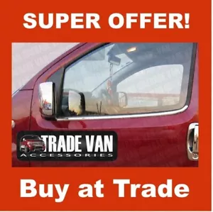 FIAT QUBO WINDOW TRIM COVER SET 2PC STAINLESS STEEL 2008 ON QUBO MPV WINDOW TRIM - Picture 1 of 2