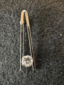 Modern Elegant Silver-Tone Pendant Sparkling Round-Cut Stone Minimalist Design - Picture 1 of 6