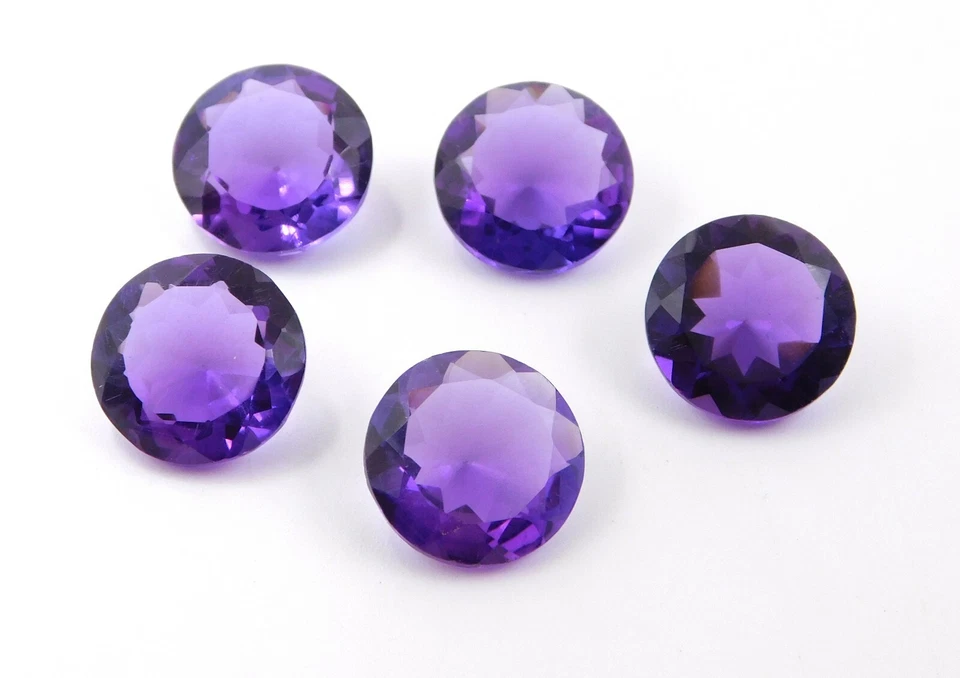 14 MM Lab Created Amethyst Round Cut Lot Loose Gemstones For Ring Making P-203 - Image 1 of 1