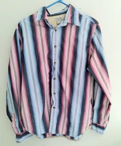 VINTAGE 90s Guess Vertical Striped Button Shirt Size Large L Mens Multicolor Rap - Picture 1 of 4