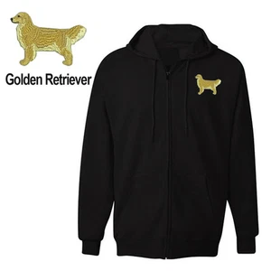 GOLDEN RETRIEVER DOG ZIPPER HOODIE SWEATSHIRT JACKET TRAINING SHIRT - Picture 1 of 4