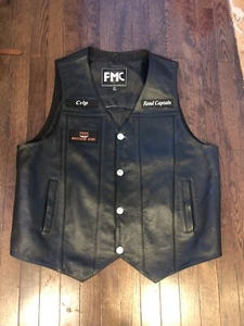 Black Leather FMC Motorcycle Jacket sz 3X - Picture 1 of 5