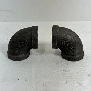 Lot Of 2 - 1/2 In. Black Iron 90 Degree Elbow | Ward 90 Degree Elbow Black - Picture 1 of 5
