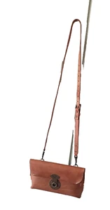 Will Leather Goods Women's Tan Brown Leather Crossbody Bag Sz M - Picture 1 of 13