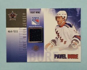 2002/03 Pacific Vanguard Pavel Bure Game-Worn Jersey Relic #29 Card /511