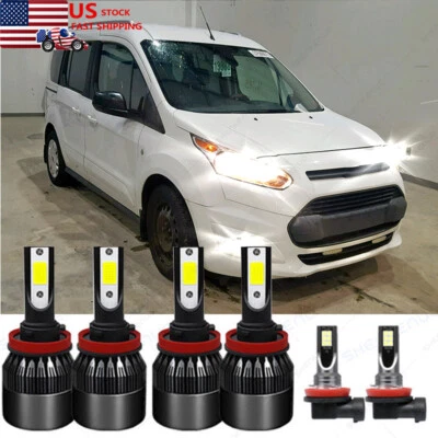 适用于福特 Transit Connect 2014 - 2019 LED 车头灯高低灯泡雾灯 DRL — 第 1/4 张图片