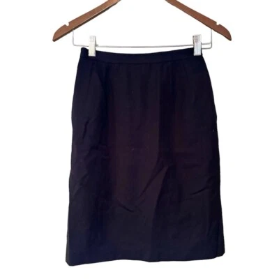 Falda lápiz vintage de lana Valentino de tiro alto negra talla XS/S Foto 1 de 4