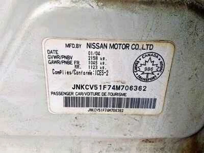 Used Air Cleaner Assembly fits: 2004 Infiniti G35 2 Dr Cpe VQ35DE engine AT Grad Foto 1 de 4