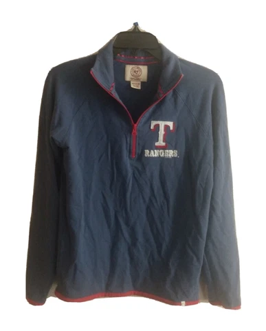 '47 Texas Rangers Womens Blue Pullover Half Zip up Sweater Size Medium Cover