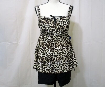 Conjunto Tankini y Calzoncillo Fluido Mujer Leopardo Talla 16 Foto 1 de 4
