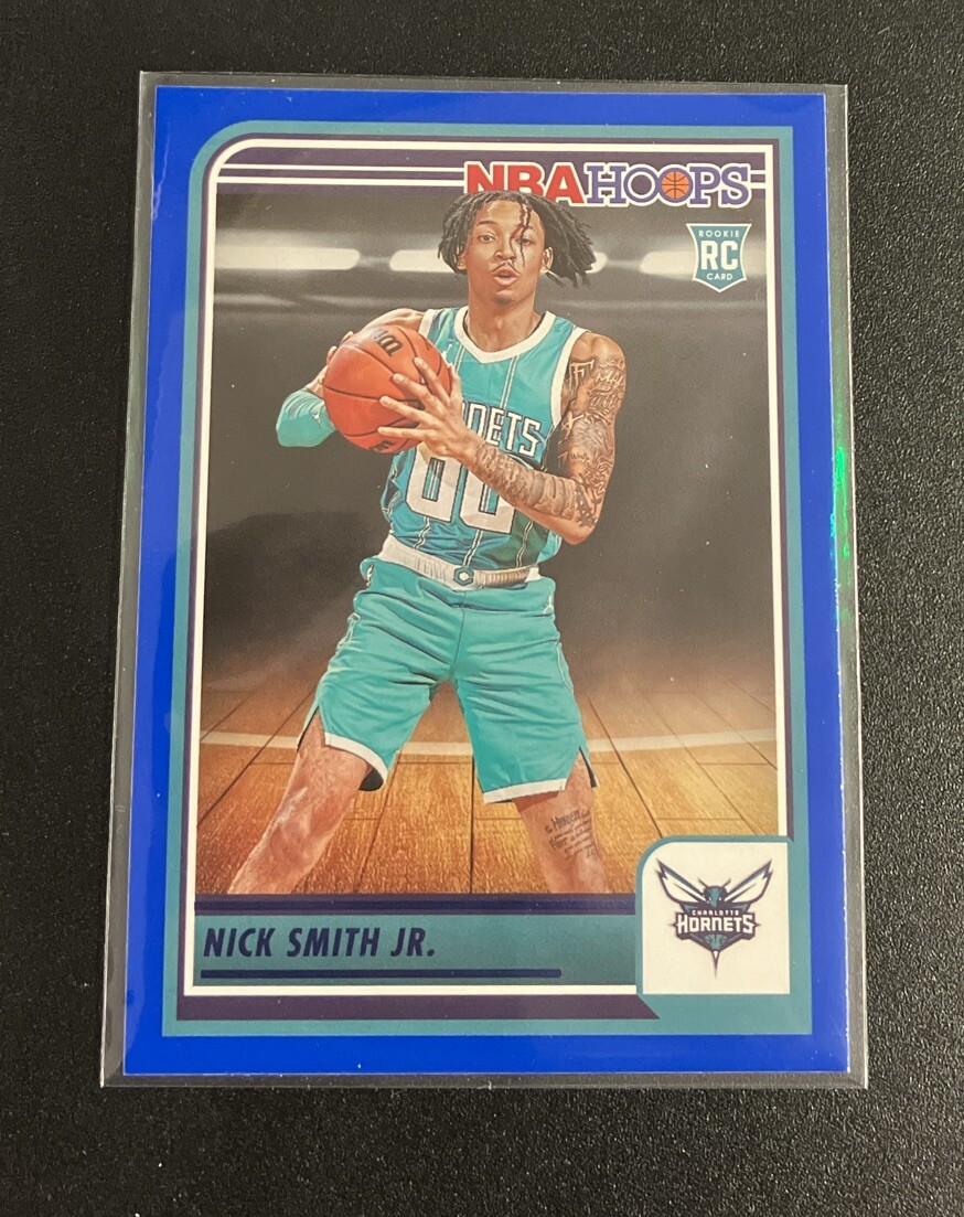 2023-24 Nick Smith Jr RC NBA Hoops Rookie Charlotte Hornets Blue Parallel #235