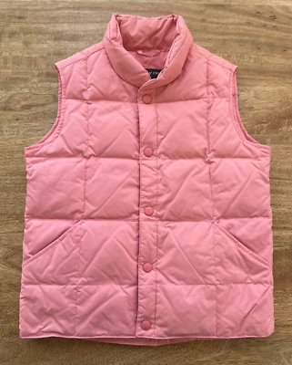 Chaqueta Chaleco Lands End Down Puffer Talla L 6X 7 Usada en Excelente Condición Rosa Claro ¡Clásica! Foto 1 de 4