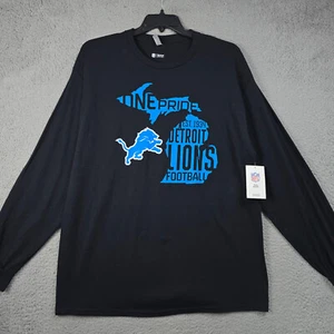NFL Detroit Lions Shirt Mens XL Black Football Lightweight Long Sleeve NWT - Picture 1 of 13