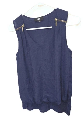 Blusa sin mangas IZ Byer azul marino detalles con cremallera para mujer talla XS Foto 1 de 4