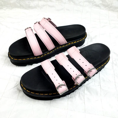 NUEVO SIN ETIQUETAS Sandalias Dr Martens Mujer Talla 11 EU 43 Blaire Plataforma Deslizable Cuero Rosa Foto 1 de 4