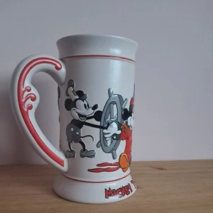 Disney Mickey Mouse Ceramic Beer Stein Tankard Through The Years Mug Cup 17cmVGC - Picture 1 of 5