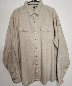 Kuhl Shirt Mens 2XL XXL Brown 5 Panel Long Sleeve Button Up Hiking Shirt - Picture 1 of 12