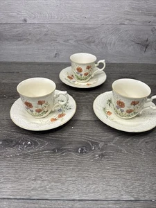 Mikasa Margaux Fine Ivory Cup & Saucer D1006 Japan~Set Of 3 - Picture 1 of 8