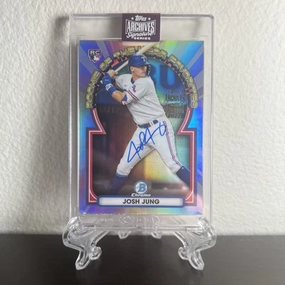 Josh Jung 2025 Topps Archives Signature Series 2023 Bowman Chrome ROYF Auto /75 - Image 1 of 2