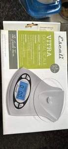 Escali Vitra Digital Scale Silver Gray 115g Weight Time Temperature - Picture 1 of 4