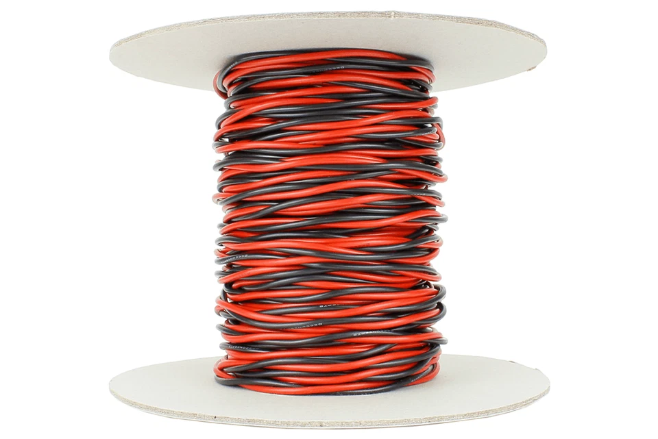 DCC Concepts ~ Twisted Bus Wire 25m of 1.5mm (15g) Twin Red/Black ~ DCW-TW25-1.5 - Image 1 of 1