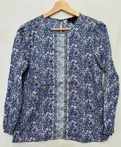 Blusa 251004 para mujer XS J CREW LIBERTY of London telas azul prado de junio usada en excelente estado - Imagen 1 de 4