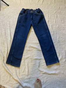 Wrangler Jeans Youth Boys Size 12 Husky Blue Adjustable Waist Straight - Picture 1 of 5