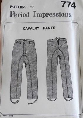 Vtg Period Impressions 774 Horse Cavalry Pants SEWING PATTERN UnCut FF 40-44 - Image 1 of 4