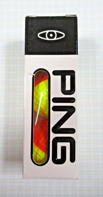 PING EYE Long Fly Time Golf Balls 3 Orange/Yellow Karsten Mfg (c)1976  *NEW* - Image 1 of 4
