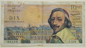 10 FRANCS 7-6- 1962 Z.219 Richelieu BILLET FRANCE - Picture 1 of 2