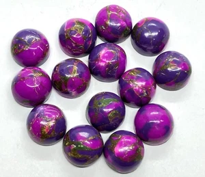 AAA Purple Copper Turquoise Round Flat Back Loose Gemstone For Assorted Jewelry - Picture 1 of 24