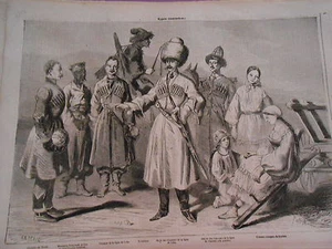 Gravure 1857 - Types causasiens - Picture 1 of 1