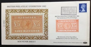 Máquina Benham 1982 15p £5 British Philatélica Exposición Hoja en Cubierta, Wembley - Imagen 1 de 2