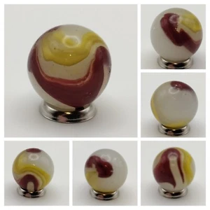 Mármol de yema de huevo sangre de buey ágata Akro de colección 17,9 mm casi como nuevo - Imagen 1 de 11