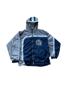 VTG Georgetown Hoyas Full Zip Nylon Hooded Windbreaker Jacket Size Medium 90s - Picture 1 of 6