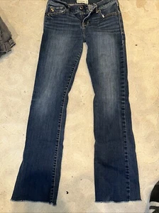 Abercrombie Kids Jeans Size 16 Stretch Straight Medium Wash Adj Waist - Picture 1 of 8