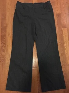AGB Dark Black And Gray Striped Dress Pants Women’s Size 10 - Picture 1 of 12